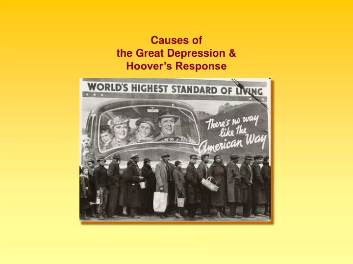 causes of the great depression hoover s response