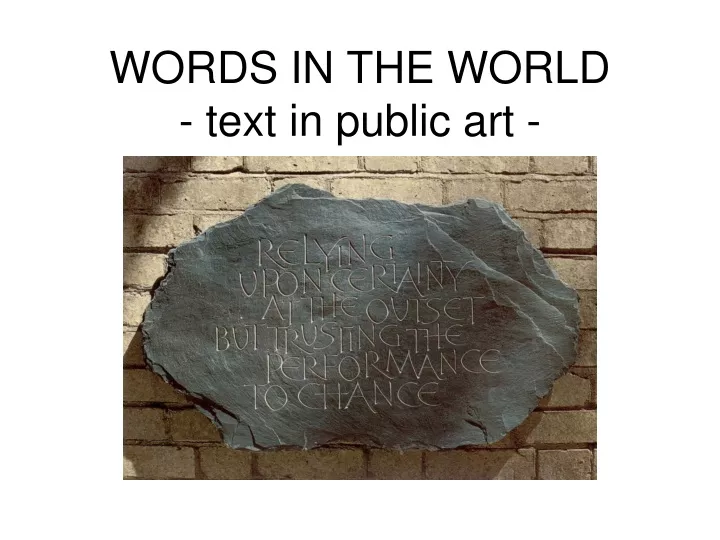 words in the world text in public art