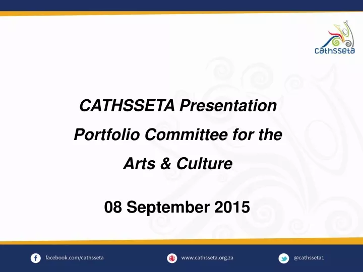 cathsseta presentation portfolio committee