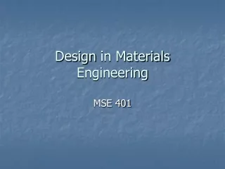 Design  in  Materials Engineering
