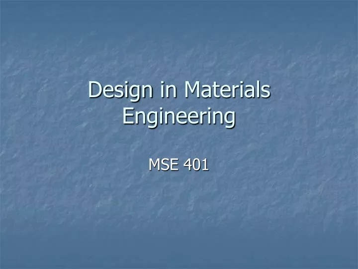 design in materials engineering