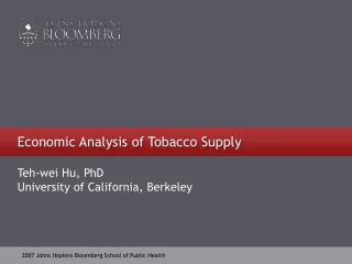Economic Analysis of Tobacco Supply
