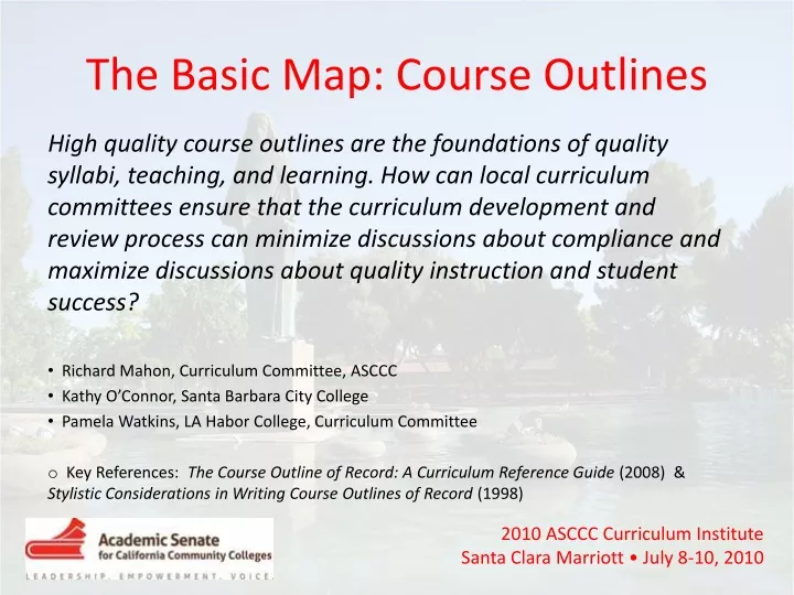 the basic map course outlines