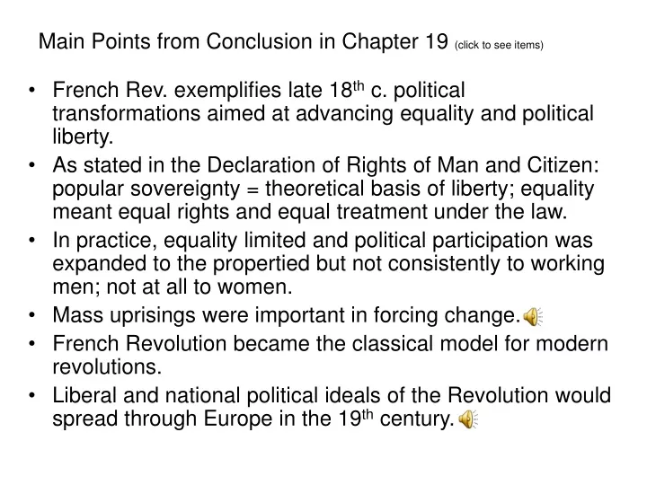 main points from conclusion in chapter 19 click to see items