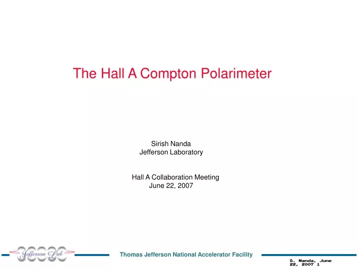the hall a compton polarimeter