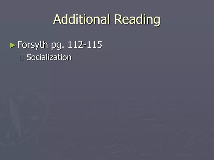 additional reading