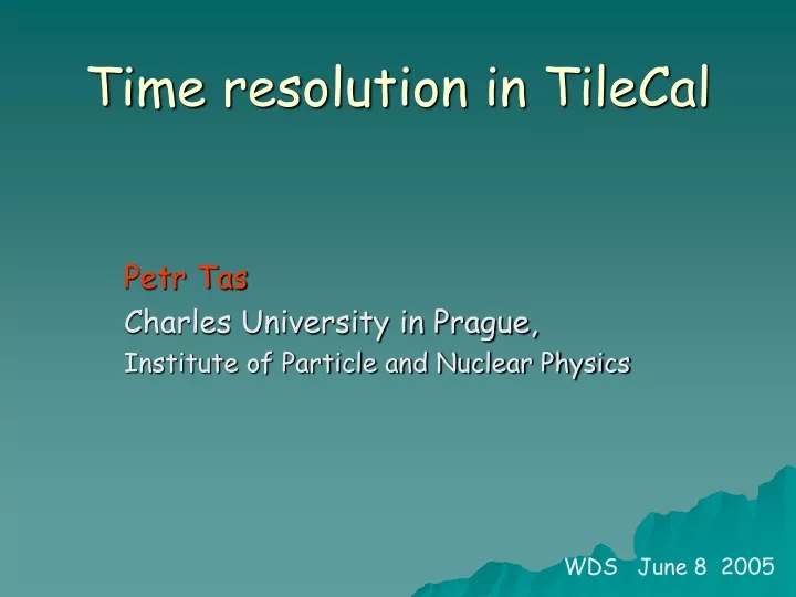 time resolution in tilecal