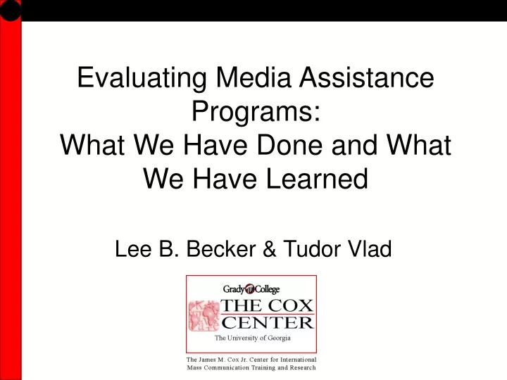 evaluating media assistance programs what we have done and what we have learned