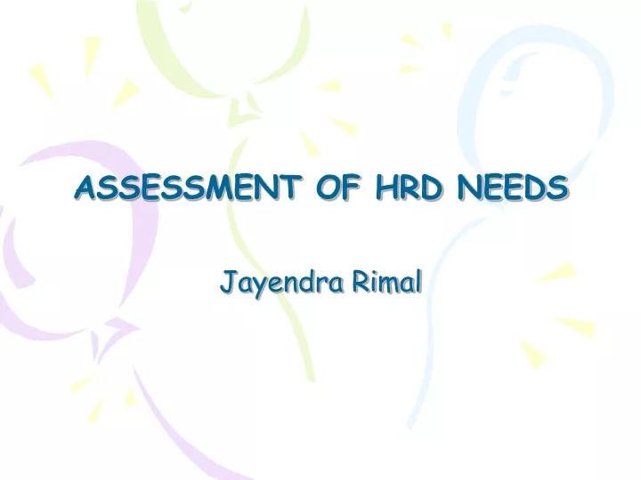 assessment of hrd needs jayendra rimal