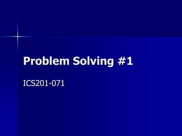 problem solving 1