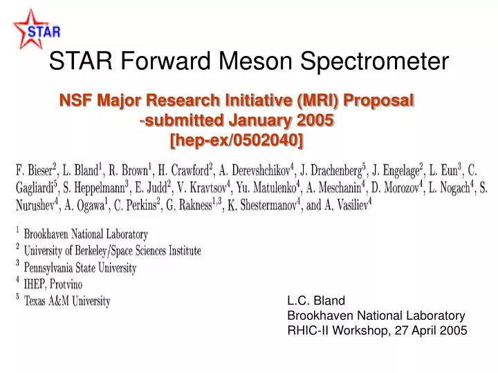 star forward meson spectrometer