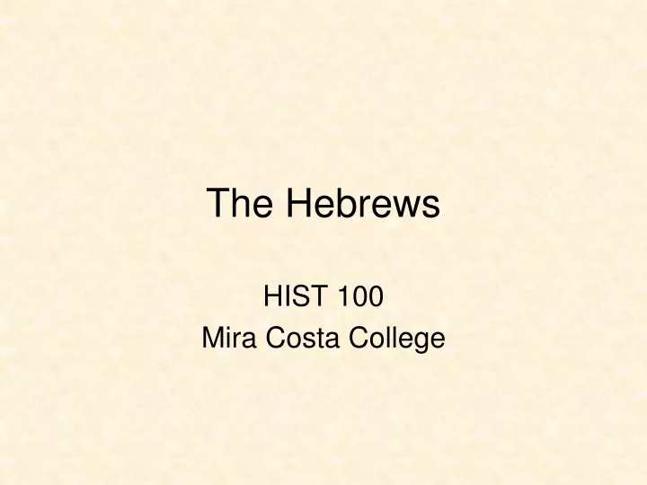 the hebrews