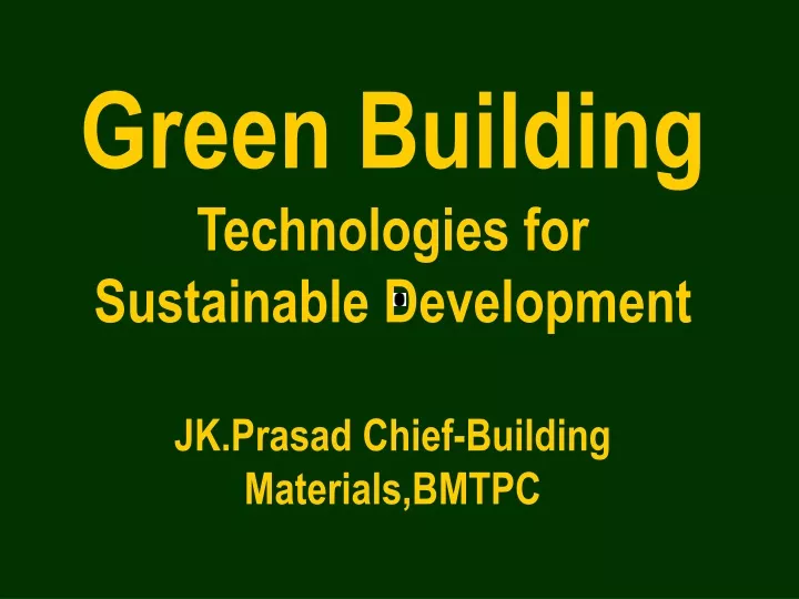 green building technologies for sustainable