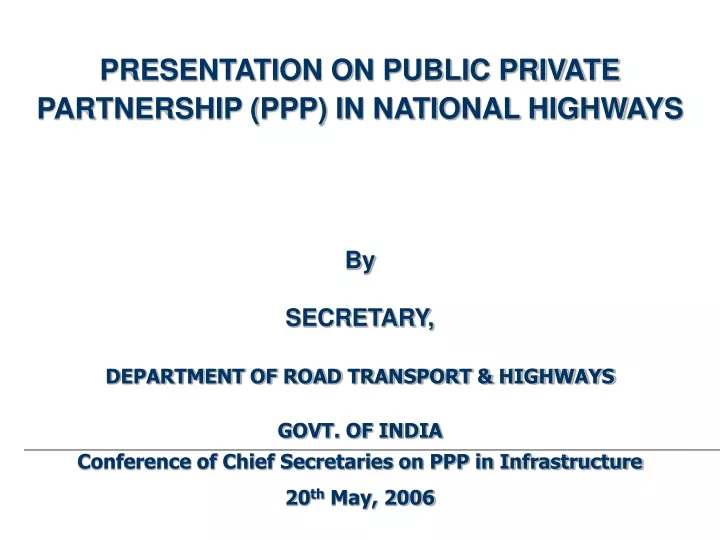 presentation on public private partnership