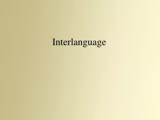 Interlanguage