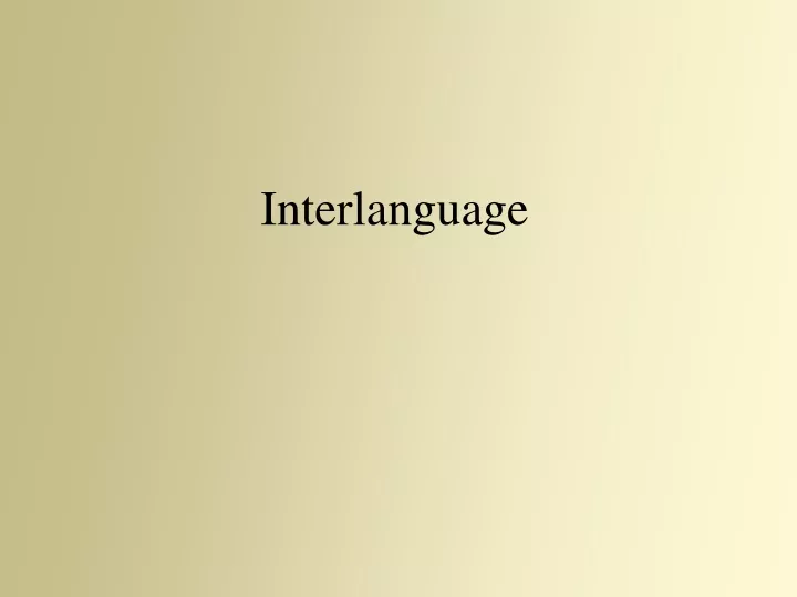 interlanguage