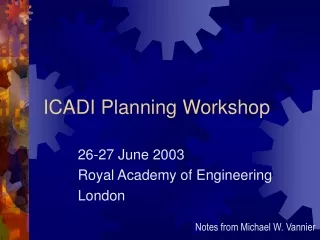 ICADI Planning Workshop