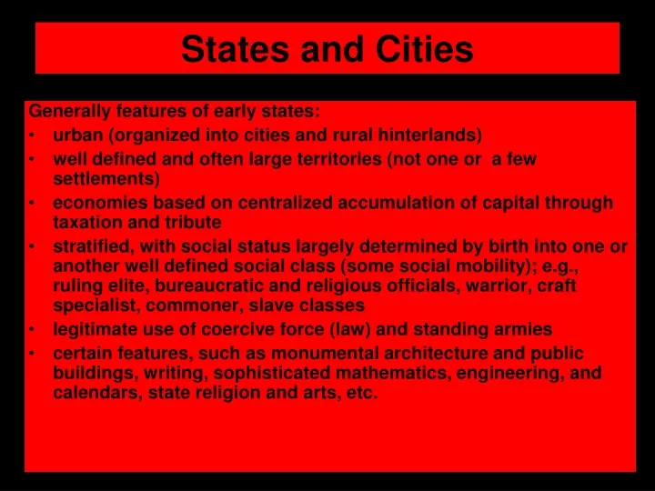 states and cities