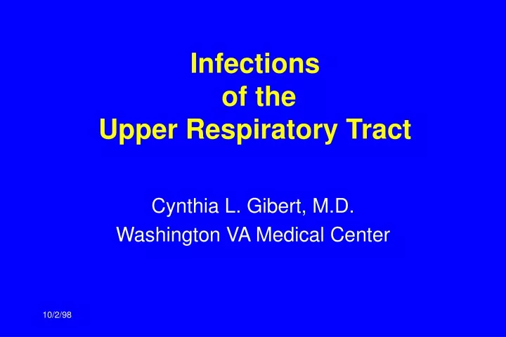 infections of the upper respiratory tract