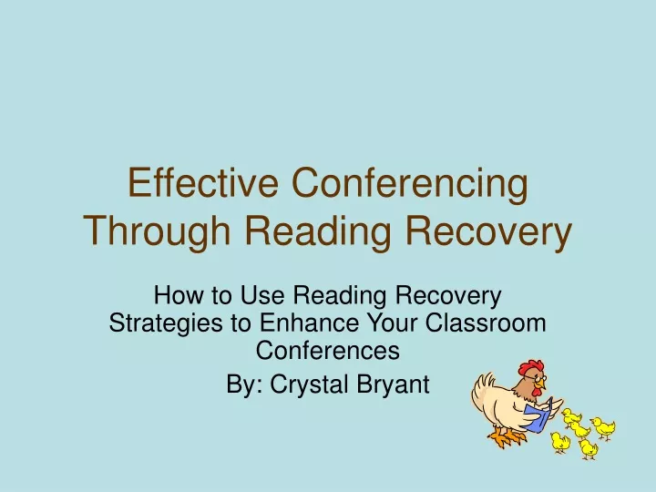 effective conferencing through reading recovery