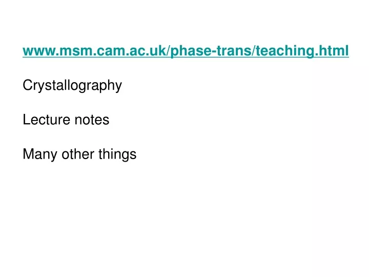 www msm cam ac uk phase trans teaching html