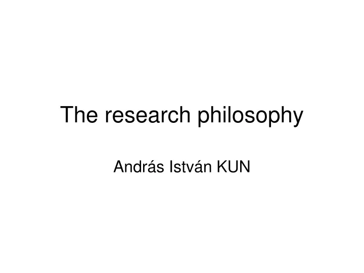 the research philosophy