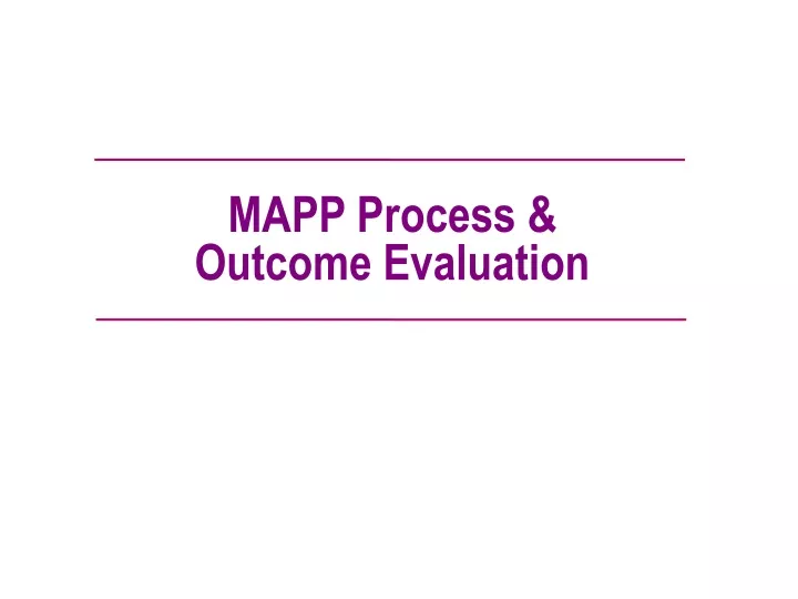 mapp process outcome evaluation