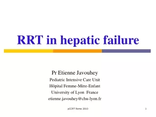 RRT in hepatic failure