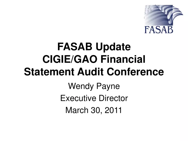 fasab update cigie gao financial statement audit conference