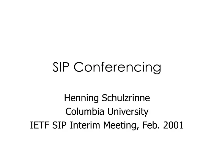 sip conferencing