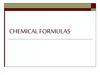 CHEMICAL FORMULAS