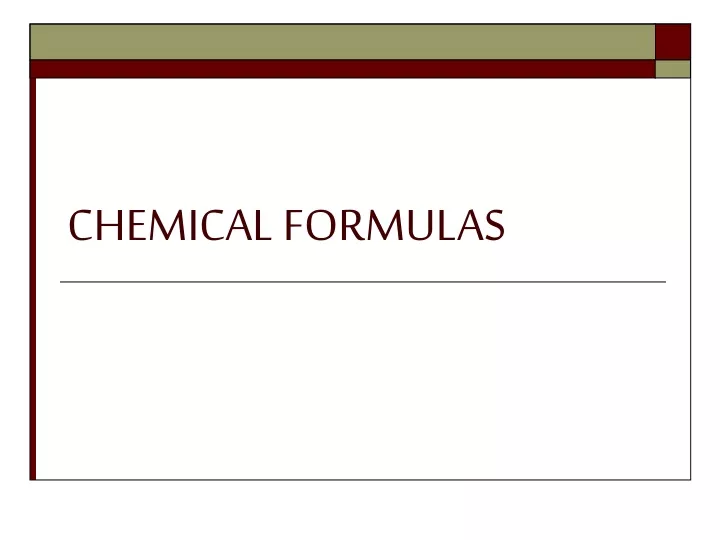 chemical formulas