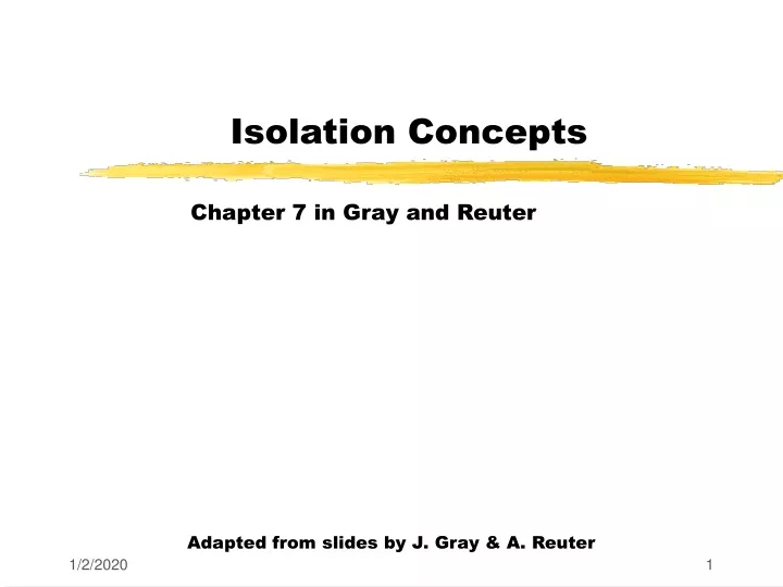 isolation concepts