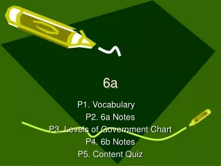 P1. Vocabulary	 P2. 6a Notes P3. Levels of Government Chart P4. 6b Notes P5. Content Quiz