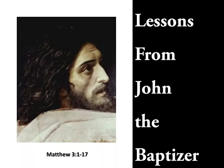 lessons from john the baptizer
