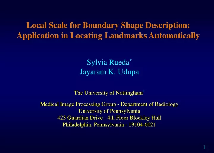 local scale for boundary shape description application in locating landmarks automatically