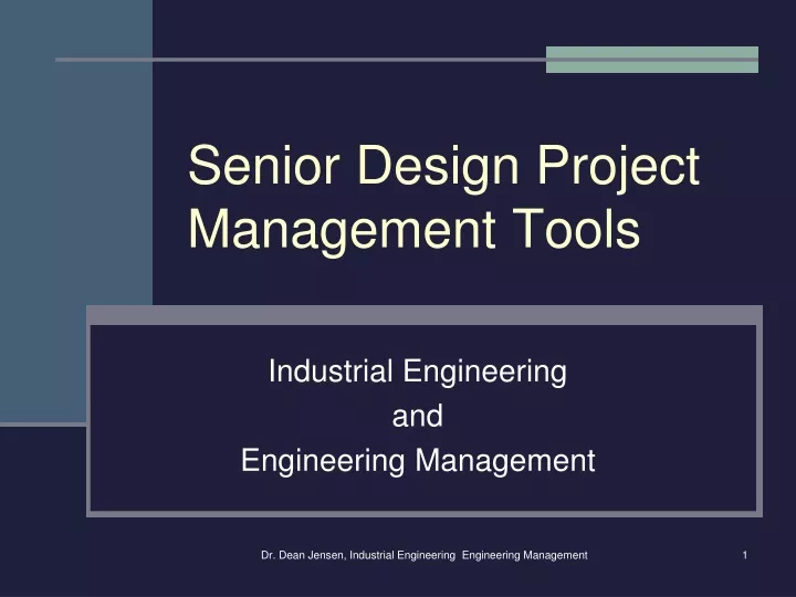 senior design project management tools