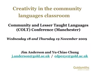 Creativity in the community languages classroom