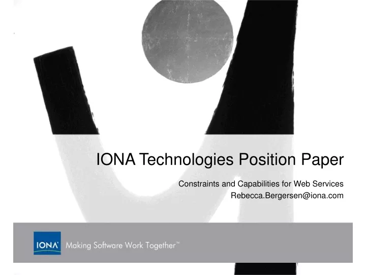 iona technologies position paper