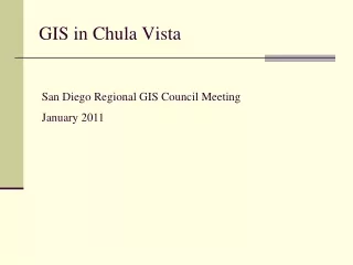GIS in Chula Vista