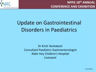 Update on Gastrointestinal Disorders in Paediatrics