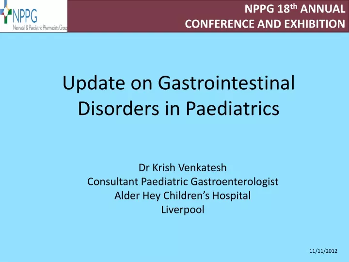 update on gastrointestinal disorders in paediatrics