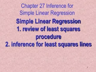 Chapter 27 Inference for Simple Linear Regression