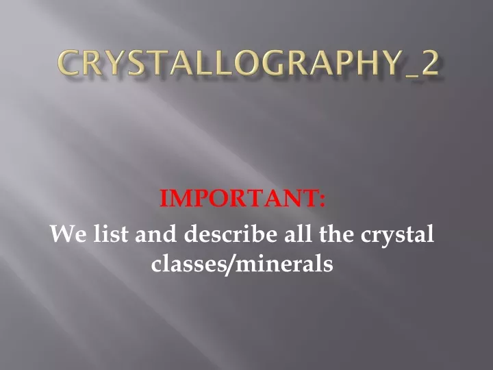 crystallography 2