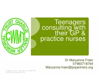 Teenagers consulting with their GP &amp; practice nurses