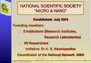 NATIONAL SCIENTIFIC SOCIETY “MICRO &amp; NANO”