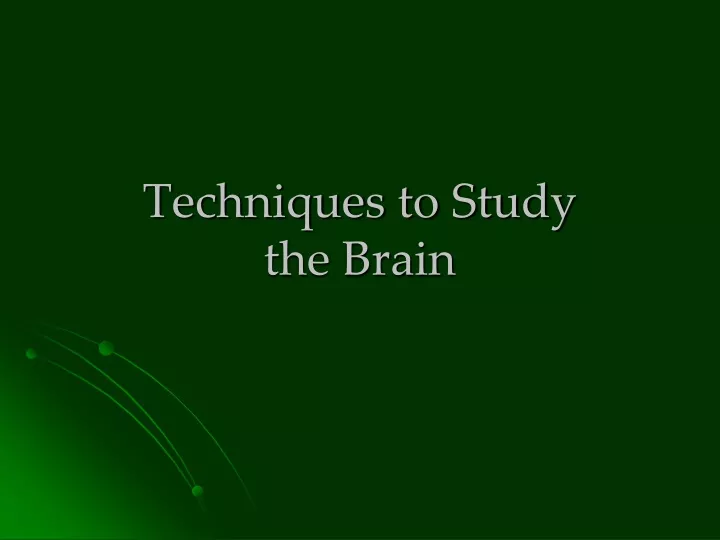 techniques to study the brain