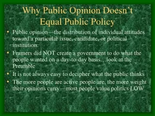 Why Public Opinion Doesn’t Equal Public Policy
