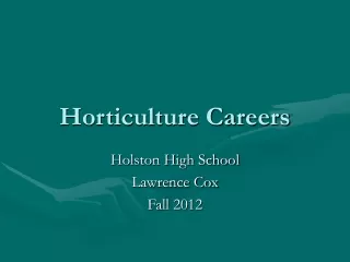Horticulture Careers