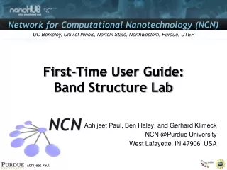 First-Time User Guide:  Band Structure Lab